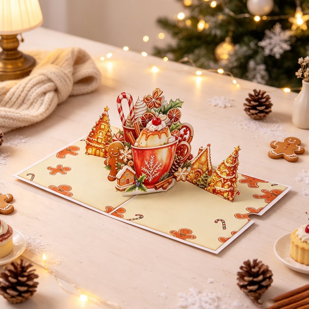 Gingerbread Man Hot Cocoa Greeting Card