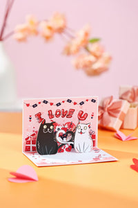 90° Valentine's Day Cat Greeting Card