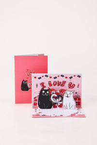 90° Valentine's Day Cat Greeting Card