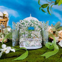 White Rose Double Door Ribbon Greeting Card