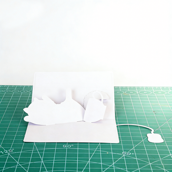 3D Pop Up Cat Silhouette Greeting Card