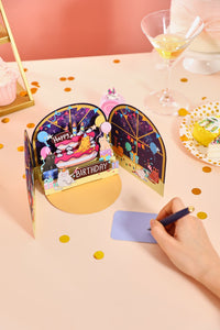 Cat Birthday Party 3D Pop Up Card