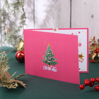 Pink Christmas Tree Greeting Card