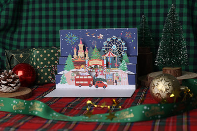 Christmas Theme Park 90° Greeting Card
