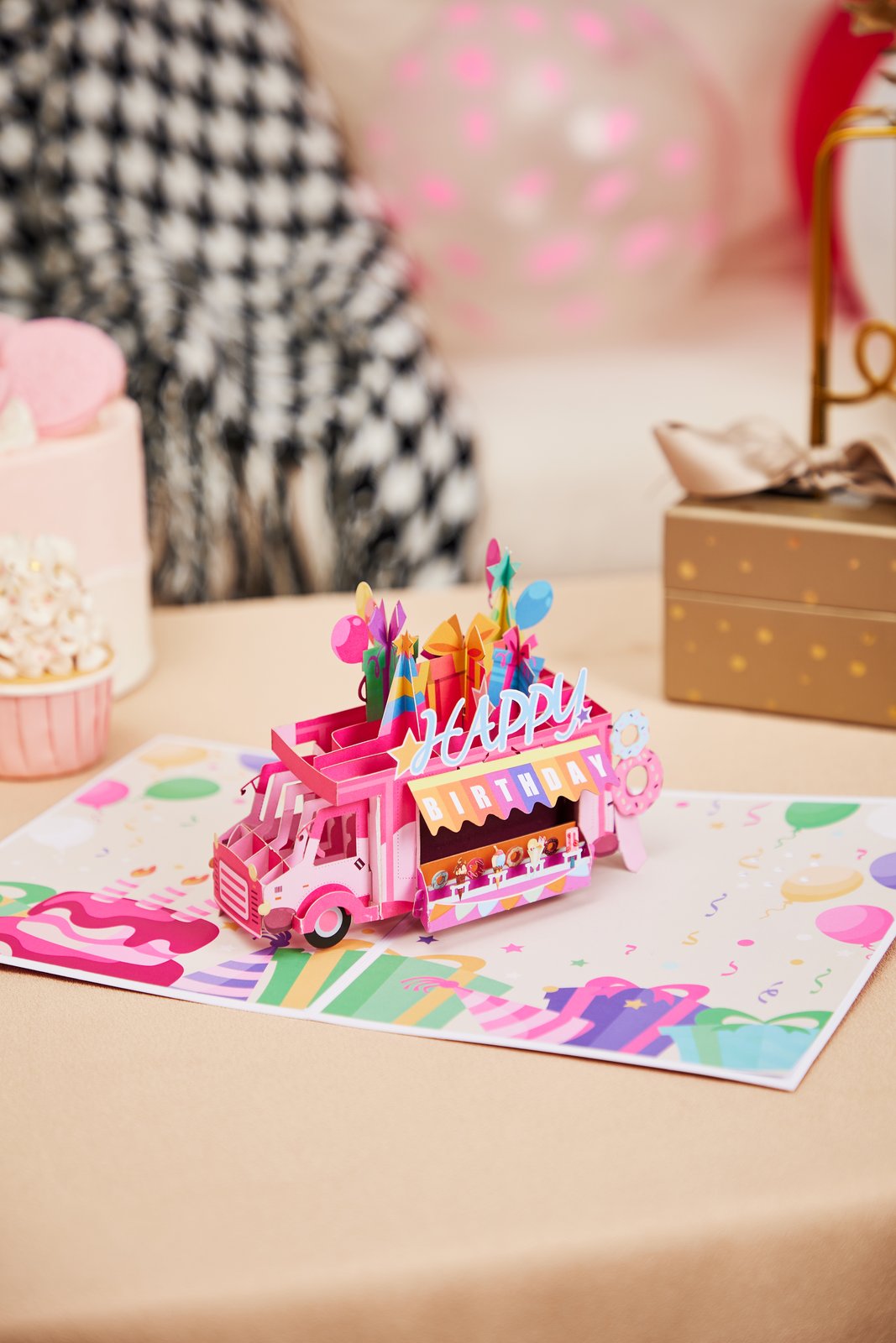 Birthday Ice Cream Food Truck 3D Pop Up Card For Her