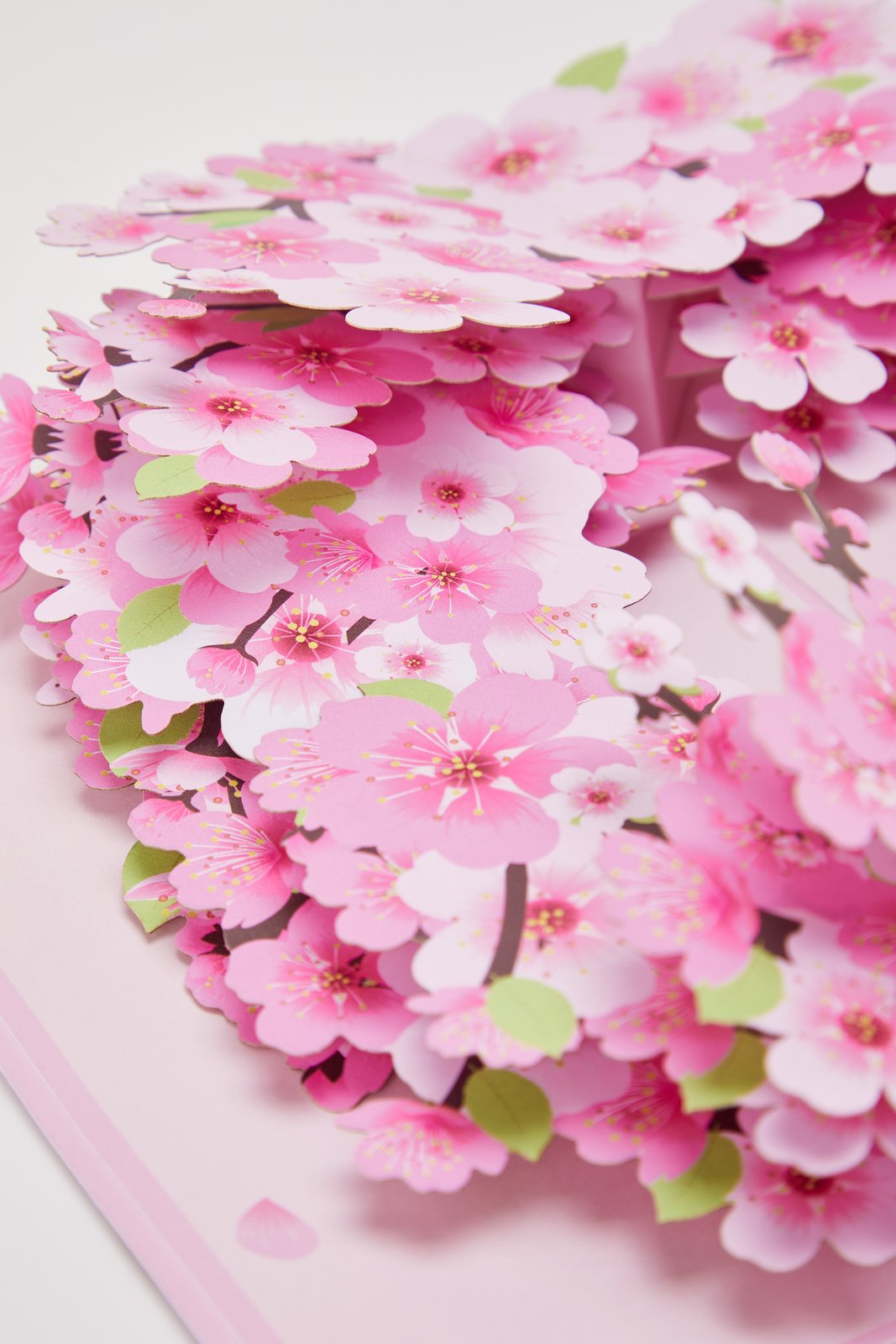 Cherry Blossom Floral Wreath 3D Pop Up Card