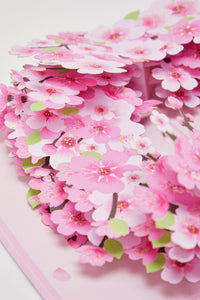 Cherry Blossom Floral Wreath 3D Pop Up Card