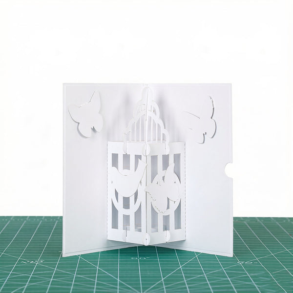 3D Pop Up Birdcage Greeting Card