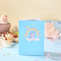 Blue Unicorn Birthday Greeting Card