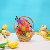 Tulip Mini Flower Basket Greeting Card