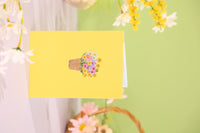 Colorful Flower Basket 3D Pop Up Card