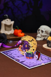 Halloween Crescent Moon Castle 3D Pop Up Card