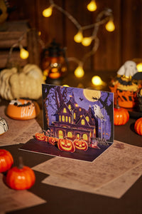 Halloween Haunted House Greeting Card