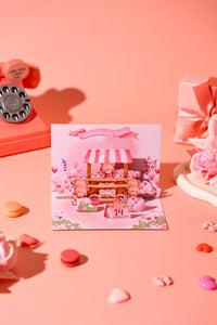 Valentine's Day Bear Car 90° 3D Pop Up Card