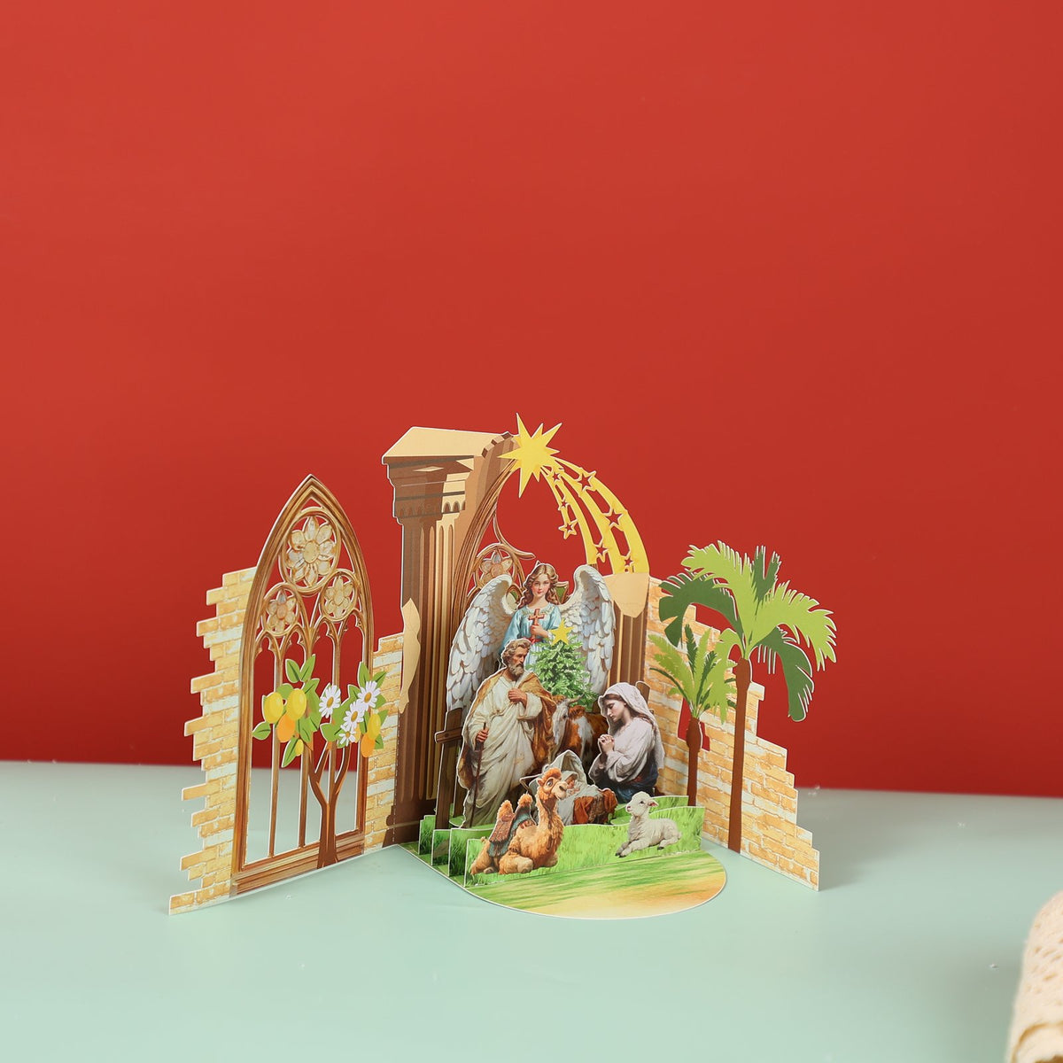 Nativity Double Door Pop Up Card