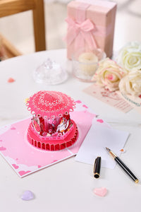 Valentine's Day Spinning Cat 3D Pop Up Card