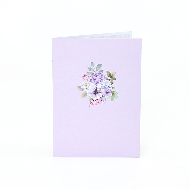 Purple Heart Floral Wreath 3D Pop Up Card