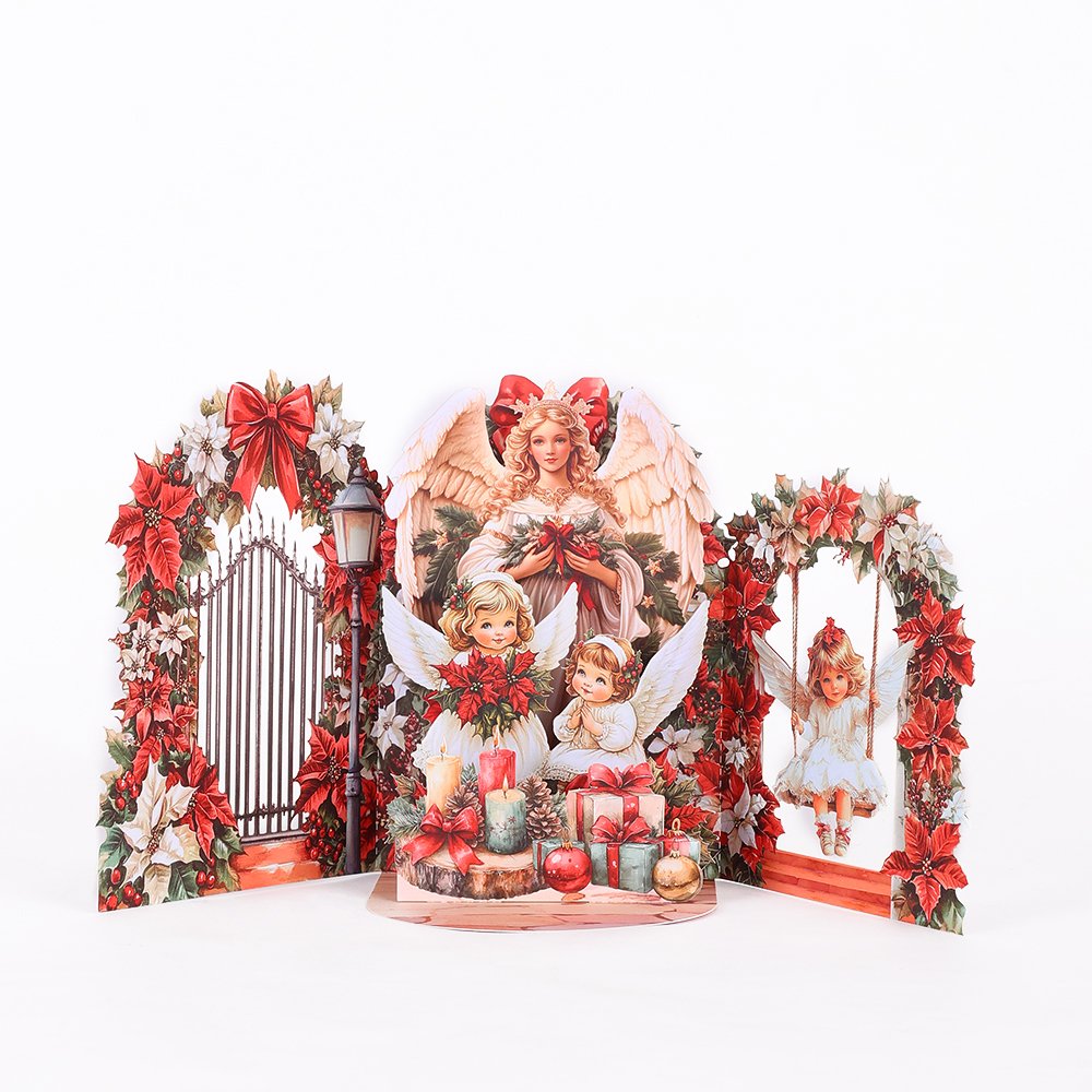 Christmas Floral Door 3D Pop Up Card