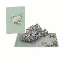 White Camellia 3D Pop Up Card