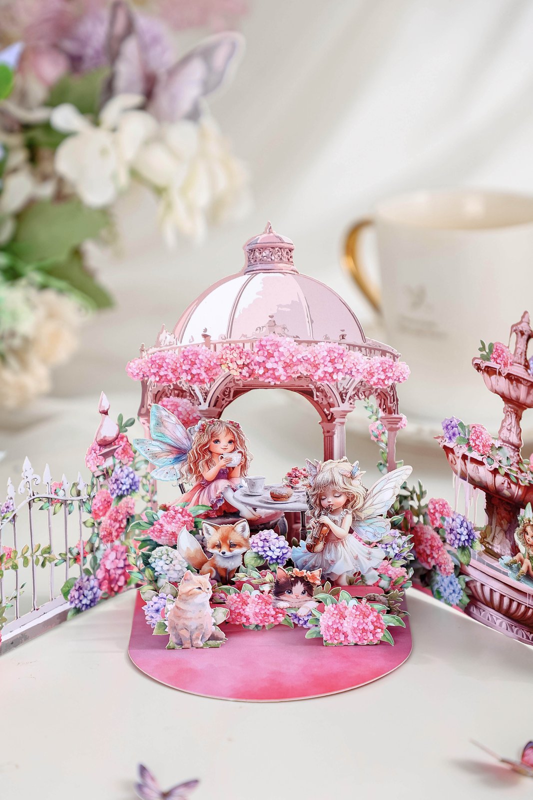 Leprechaun Garden Afternoon Tea 3D Pop Up Card