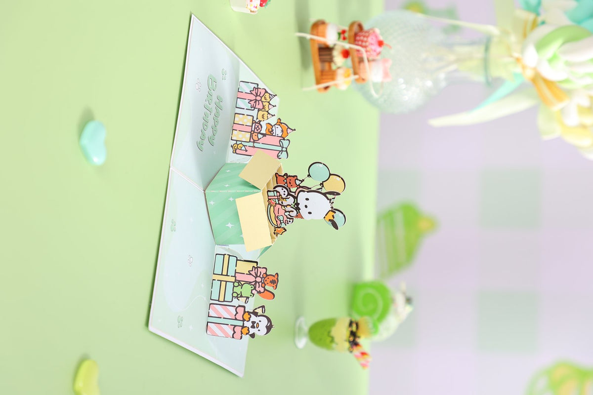 Pochacco Gift Box Birthday 3D Pop Up Card