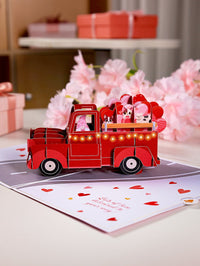 Valentine's Day Gnome Heart Truck Greeting Card