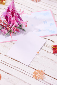 Pink Christmas Tree Flamingo Greeting Card