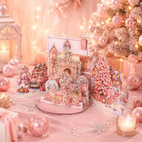 Dreamy Pink Christmas Double Door Pop Up Card