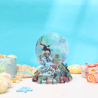Blue Orca Under The Sea World Birthday 3D Pop Up Card
