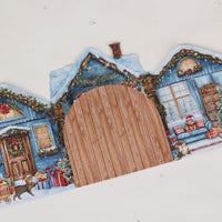 Blue Christmas Yard Double Door 3D Pop Up Card