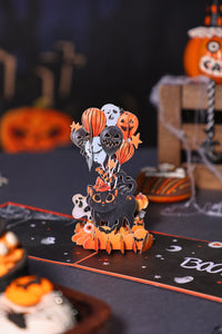 Halloween Balloon Kitten 3D Pop Up Card