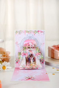 Pink Wedding Arch 3D Pop Up Card