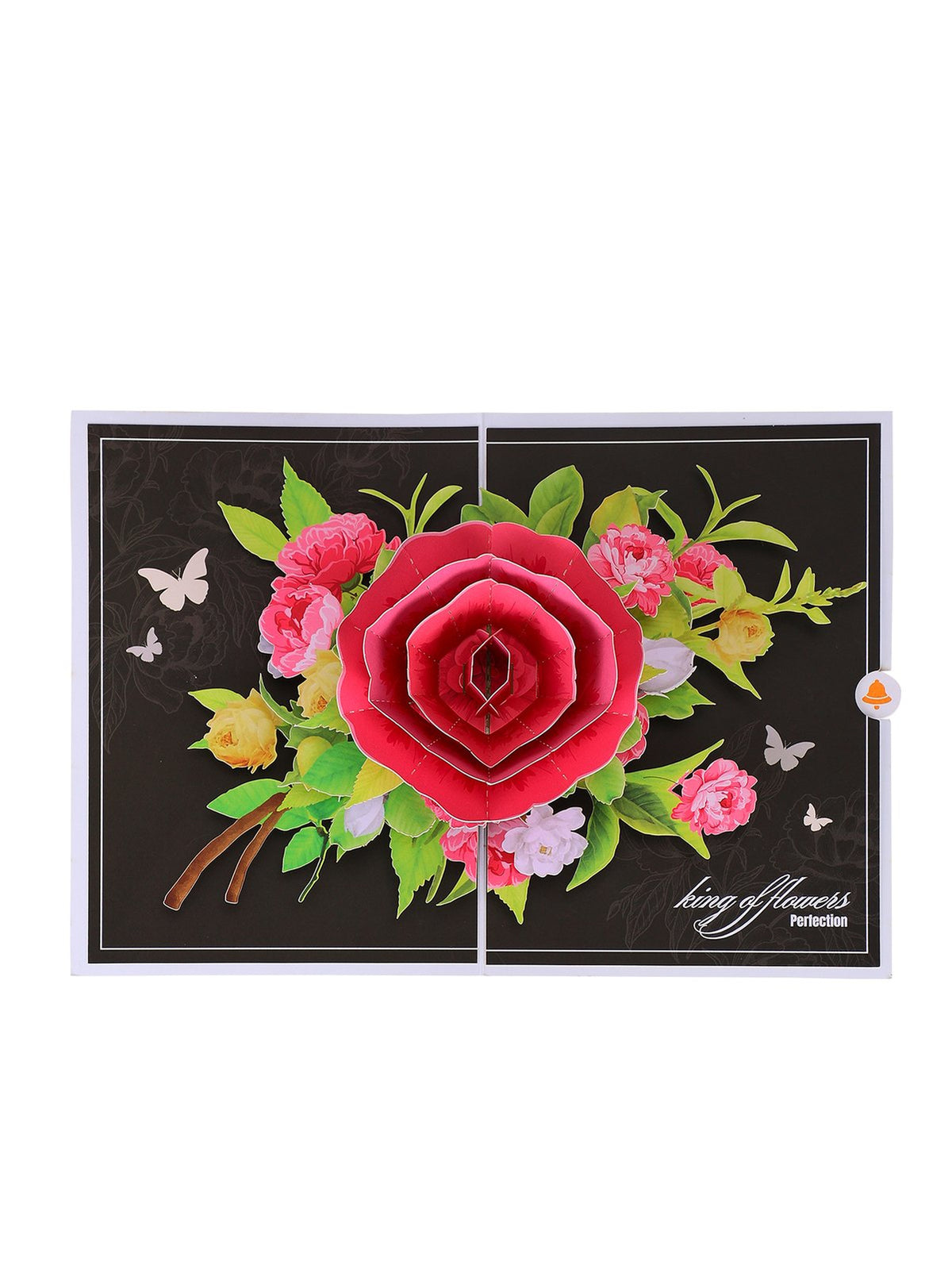 Elegant Peony Flower Floral Branch 3D Pop Up Card