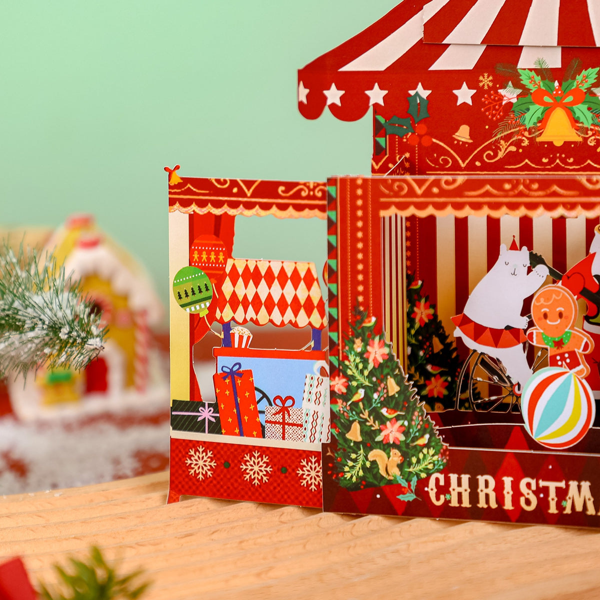 Christmas Circus Theater 3D Pop Up Card