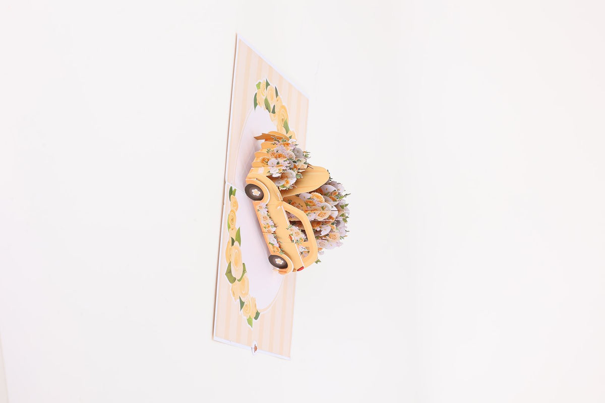 Yellow Flower Cart 3D Pop Up Card