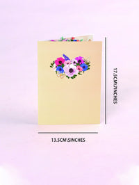Heart Begonia Floral Wreath 3D Pop Up Card