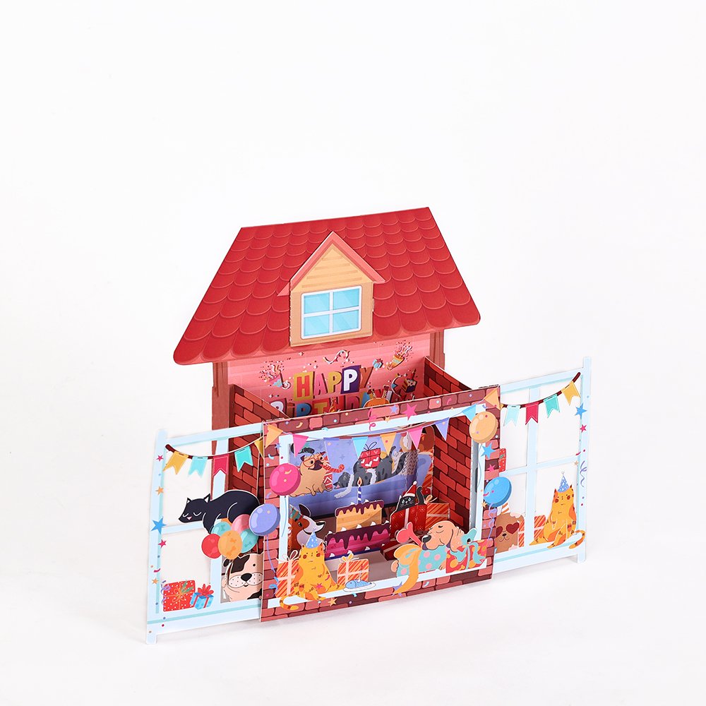 Beloved Pet Birthday Party 3D Pop Up Card
