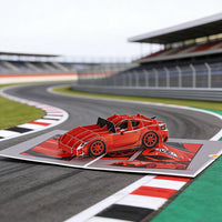 Race Car Speed Flip Pop Up Card