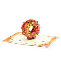 Autumn Floral Wreath Flip Pop Up Card