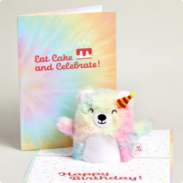 Pastel Plush Bear Birthday Pop-Up Card