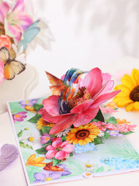 Floral Hummingbird 3D Pop Up Card