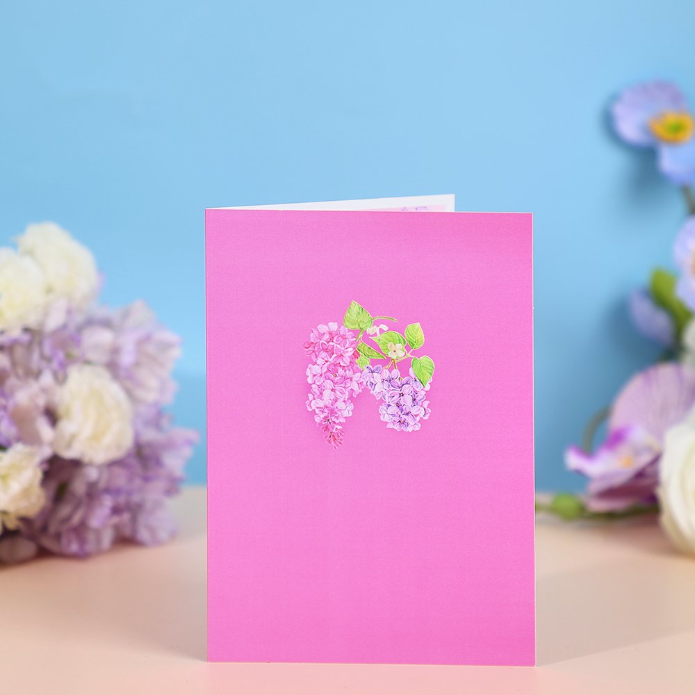 Pink Wisteria Flip Pop Up Card