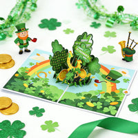 St. Patrick's Day Green Hat Flip Pop Up Card