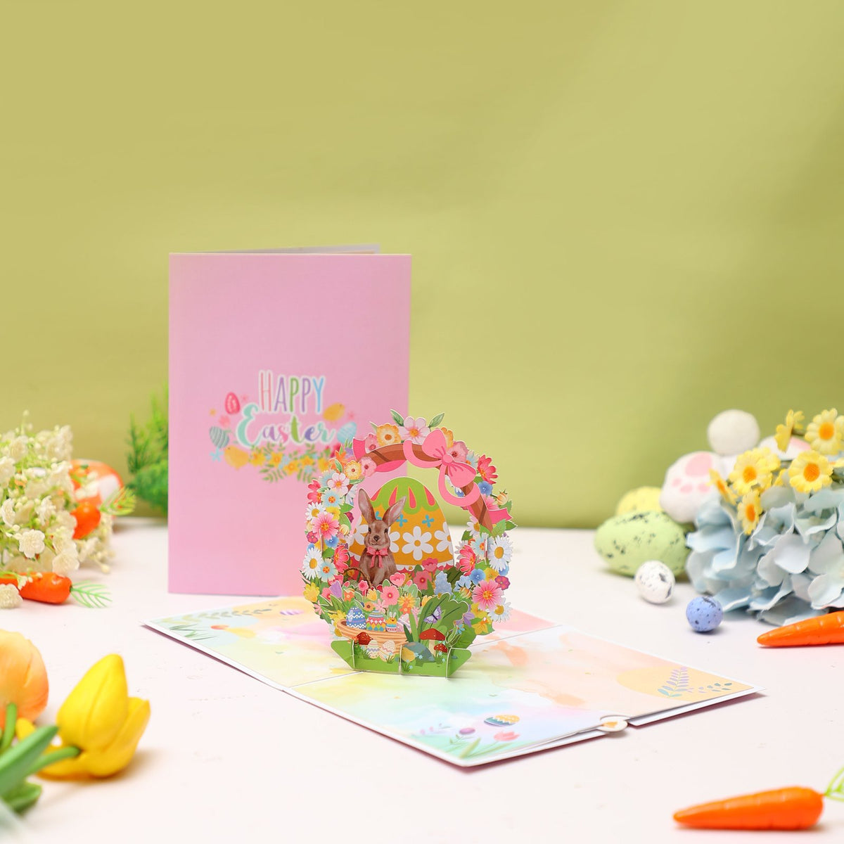 Easter Egg Floral Wreath Greeting Card