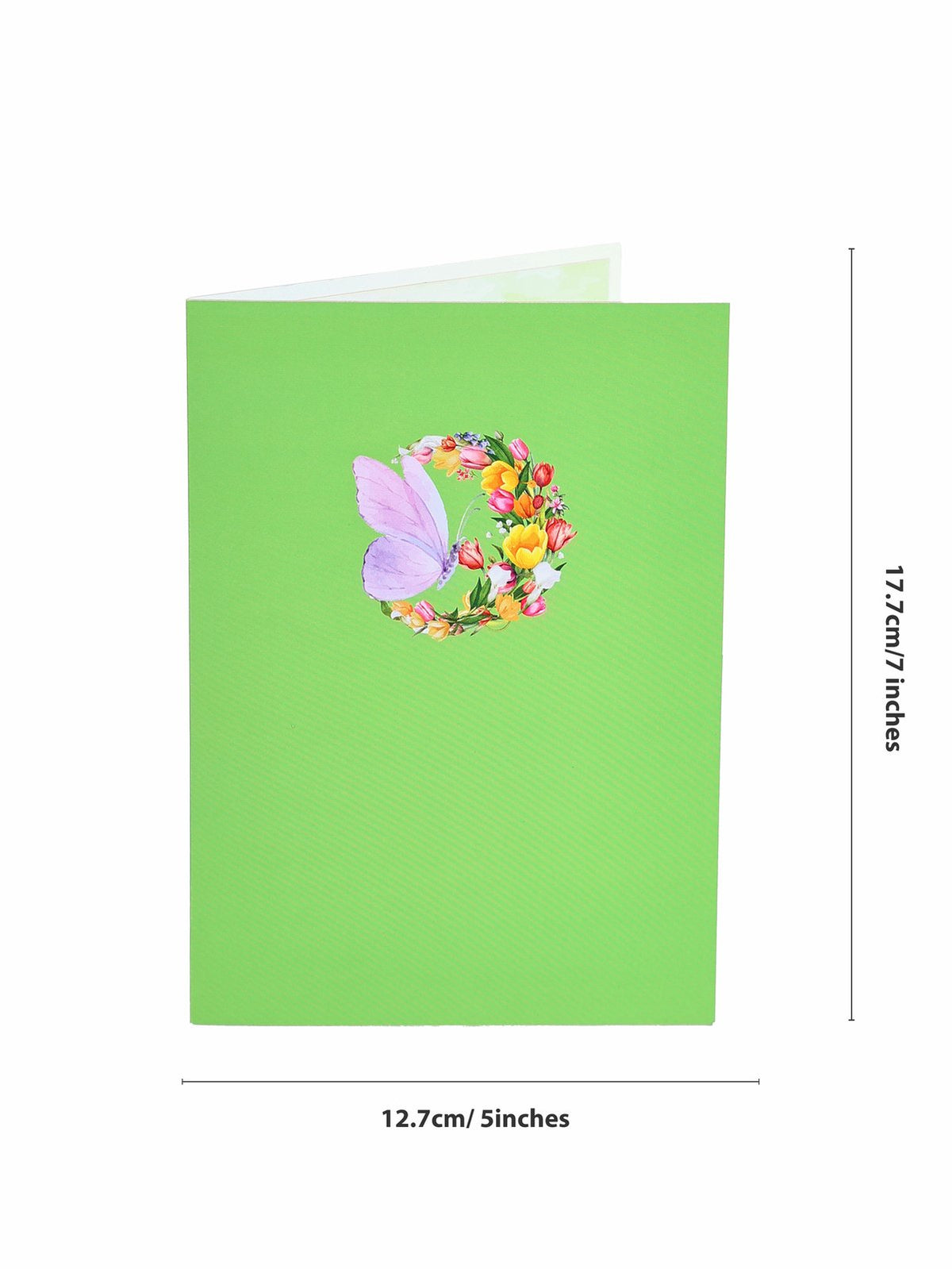 Tulip Butterfly Crescent Moon Greeting Card