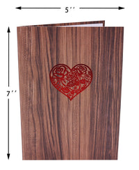 Wooden Heart 3D Pop Up Card