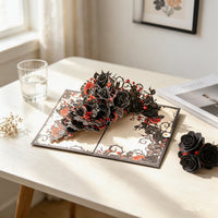 Black Rose Branch Greeting Card