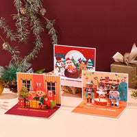 Santa Claus Trumpet Flip Pop Up Card Orange Red