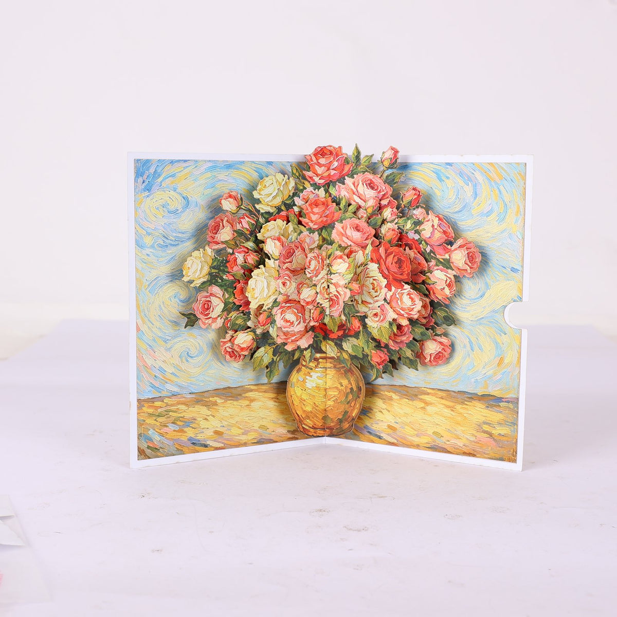 Rose Flower Vase 3D Pop Up Card