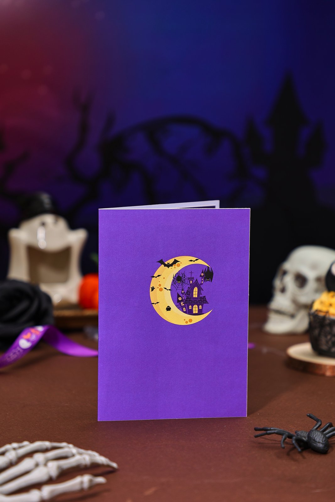 Halloween Crescent Moon Castle 3D Pop Up Card